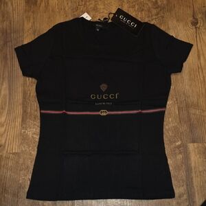 Gucci LogoBlack Short Sleeve Women's Tee